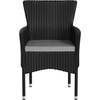 image:imageFlash Furniture Peregrine 7 Piece Outdoor Patio Dining Set  Space Saving Black Wicker Modular Chairs amp Cream CushionsNatural Finish Acacia Wood TableSeating for 6BlackGray