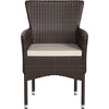image:imageFlash Furniture Peregrine 7 Piece Outdoor Patio Dining Set  Space Saving Black Wicker Modular Chairs amp Cream CushionsNatural Finish Acacia Wood TableSeating for 6EspressoCream