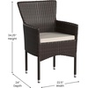 image:imageFlash Furniture Peregrine 7 Piece Outdoor Patio Dining Set  Space Saving Black Wicker Modular Chairs amp Cream CushionsNatural Finish Acacia Wood TableSeating for 6EspressoCream