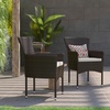 image:imageFlash Furniture Peregrine 7 Piece Outdoor Patio Dining Set  Space Saving Black Wicker Modular Chairs amp Cream CushionsNatural Finish Acacia Wood TableSeating for 6EspressoCream