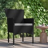 image:imageFlash Furniture Peregrine 7 Piece Outdoor Patio Dining Set  Space Saving Black Wicker Modular Chairs amp Cream CushionsNatural Finish Acacia Wood TableSeating for 6BlackGray