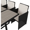 image:imageFlash Furniture Peregrine 7 Piece Outdoor Patio Dining Set  Space Saving Black Wicker Modular Chairs amp Cream CushionsNatural Finish Acacia Wood TableSeating for 6GrayBlack