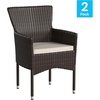 image:imageFlash Furniture Peregrine 7 Piece Outdoor Patio Dining Set  Space Saving Black Wicker Modular Chairs amp Cream CushionsNatural Finish Acacia Wood TableSeating for 6EspressoCream