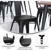 image:imageFlash Furniture Perry Set of 4 Poly Resin Wood Seat  Mint Polystyrene  Rounded Edges for Comfort  For Colorful Metal Chairs and Stools  IndoorOutdoorBlack