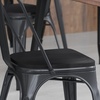 image:imageFlash Furniture Perry Set of 4 Poly Resin Wood Seat  Mint Polystyrene  Rounded Edges for Comfort  For Colorful Metal Chairs and Stools  IndoorOutdoorBlack