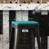 image:imageFlash Furniture Perry Set of 4 Poly Resin Wood Seat  Mint Polystyrene  Rounded Edges for Comfort  For Colorful Metal Chairs and Stools  IndoorOutdoorMint