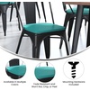 image:imageFlash Furniture Perry Set of 4 Poly Resin Wood Seat  Mint Polystyrene  Rounded Edges for Comfort  For Colorful Metal Chairs and Stools  IndoorOutdoorMint