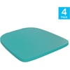 image:imageFlash Furniture Perry Set of 4 Poly Resin Wood Seat  Mint Polystyrene  Rounded Edges for Comfort  For Colorful Metal Chairs and Stools  IndoorOutdoorMint