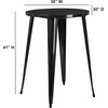 image:imageFlash Furniture Philip Commercial Grade 30 Round Black Metal IndoorOutdoor Bar Height TableBlack
