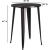 image:imageFlash Furniture Philip Commercial Grade 30 Round Black Metal IndoorOutdoor Bar Height TableBlackantique Gold