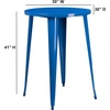 image:imageFlash Furniture Philip Commercial Grade 30 Round Black Metal IndoorOutdoor Bar Height TableBlue