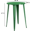 image:imageFlash Furniture Philip Commercial Grade 30 Round Black Metal IndoorOutdoor Bar Height TableGreen