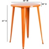 image:imageFlash Furniture Philip Commercial Grade 30 Round Black Metal IndoorOutdoor Bar Height TableOrange