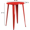image:imageFlash Furniture Philip Commercial Grade 30 Round Black Metal IndoorOutdoor Bar Height TableRed