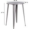 image:imageFlash Furniture Philip Commercial Grade 30 Round Black Metal IndoorOutdoor Bar Height TableSilver