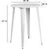 image:imageFlash Furniture Philip Commercial Grade 30 Round Black Metal IndoorOutdoor Bar Height TableWhite