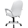 image:imageFlash Furniture Quincey MidBack White LeatherSoft Tapered Back Executive Swivel Office Chair with White Base and Arms