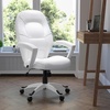 image:imageFlash Furniture Quincey MidBack White LeatherSoft Tapered Back Executive Swivel Office Chair with White Base and Arms