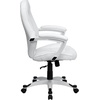 image:imageFlash Furniture Quincey MidBack White LeatherSoft Tapered Back Executive Swivel Office Chair with White Base and Arms