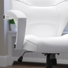 image:imageFlash Furniture Quincey MidBack White LeatherSoft Tapered Back Executive Swivel Office Chair with White Base and Arms
