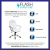 image:imageFlash Furniture Quincey MidBack White LeatherSoft Tapered Back Executive Swivel Office Chair with White Base and Arms