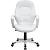image:imageFlash Furniture Quincey MidBack White LeatherSoft Tapered Back Executive Swivel Office Chair with White Base and Arms