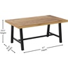 image:imageFlash Furniture Rafe Commercial Grade Acacia Wood Dining Table with Metal Base IndoorOutdoor Rectangle Patio Table with Plank Style Table Top NaturalBlack