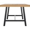 image:imageFlash Furniture Rafe Commercial Grade Acacia Wood Dining Table with Metal Base IndoorOutdoor Rectangle Patio Table with Plank Style Table Top NaturalBlack