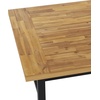 image:imageFlash Furniture Rafe Commercial Grade Acacia Wood Dining Table with Metal Base IndoorOutdoor Rectangle Patio Table with Plank Style Table Top NaturalBlack