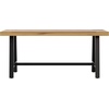 image:imageFlash Furniture Rafe Commercial Grade Acacia Wood Dining Table with Metal Base IndoorOutdoor Rectangle Patio Table with Plank Style Table Top NaturalBlack