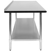 image:imageFlash Furniture Reader Stainless Steel 18 Gauge Prep and Work Table with 15 Backsplash and Undershelf  NSF Certified  72W x 30D x 36H