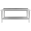 image:imageFlash Furniture Reader Stainless Steel 18 Gauge Prep and Work Table with 15 Backsplash and Undershelf  NSF Certified  72W x 30D x 36H