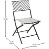 image:imageFlash Furniture Rouen Commercial Grade Folding Bistro Chairs IndoorOutdoor PE Rattan Back and Seat Black Steel Frames Set of 2 BlackWhiteBlackWhite