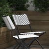 image:imageFlash Furniture Rouen Commercial Grade Folding Bistro Chairs IndoorOutdoor PE Rattan Back and Seat Black Steel Frames Set of 2 BlackWhiteBlackWhite