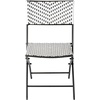 image:imageFlash Furniture Rouen Commercial Grade Folding Bistro Chairs IndoorOutdoor PE Rattan Back and Seat Black Steel Frames Set of 2 BlackWhiteBlackWhite