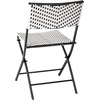 image:imageFlash Furniture Rouen Commercial Grade Folding Bistro Chairs IndoorOutdoor PE Rattan Back and Seat Black Steel Frames Set of 2 BlackWhiteBlackWhite