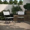 image:imageFlash Furniture Rouen Commercial Grade Folding Bistro Chairs IndoorOutdoor PE Rattan Back and Seat Black Steel Frames Set of 2 BlackWhiteBlackWhite