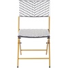 image:imageFlash Furniture Rouen Commercial Grade Folding Bistro Chairs IndoorOutdoor PE Rattan Back and Seat Black Steel Frames Set of 2 BlackWhiteNavyWhite