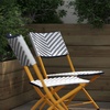 image:imageFlash Furniture Rouen Commercial Grade Folding Bistro Chairs IndoorOutdoor PE Rattan Back and Seat Black Steel Frames Set of 2 BlackWhiteNavyWhite