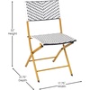 image:imageFlash Furniture Rouen Commercial Grade Folding Bistro Chairs IndoorOutdoor PE Rattan Back and Seat Black Steel Frames Set of 2 BlackWhiteNavyWhite