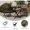 image:imageFlash Furniture Rouen Commercial Grade Folding Bistro Set IndoorOutdoor PE Rattan Table Top Back and Seat Charcoal Steel Frames 3 Piece Set GrayWhiteBrown