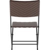 image:imageFlash Furniture Rouen Commercial Grade Folding Bistro Set IndoorOutdoor PE Rattan Table Top Back and Seat Charcoal Steel Frames 3 Piece Set GrayWhiteBrown