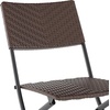 image:imageFlash Furniture Rouen Commercial Grade Folding Bistro Set IndoorOutdoor PE Rattan Table Top Back and Seat Charcoal Steel Frames 3 Piece Set GrayWhiteBrown