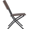 image:imageFlash Furniture Rouen Commercial Grade Folding Bistro Set IndoorOutdoor PE Rattan Table Top Back and Seat Charcoal Steel Frames 3 Piece Set GrayWhiteBrown