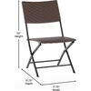 image:imageFlash Furniture Rouen Commercial Grade Folding Bistro Set IndoorOutdoor PE Rattan Table Top Back and Seat Charcoal Steel Frames 3 Piece Set GrayWhiteBrown