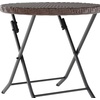 image:imageFlash Furniture Rouen Commercial Grade Folding Bistro Set IndoorOutdoor PE Rattan Table Top Back and Seat Charcoal Steel Frames 3 Piece Set GrayWhiteBrown