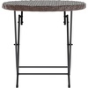 image:imageFlash Furniture Rouen Commercial Grade Folding Bistro Set IndoorOutdoor PE Rattan Table Top Back and Seat Charcoal Steel Frames 3 Piece Set GrayWhiteBrown
