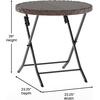 image:imageFlash Furniture Rouen Commercial Grade Folding Bistro Set IndoorOutdoor PE Rattan Table Top Back and Seat Charcoal Steel Frames 3 Piece Set GrayWhiteBrown
