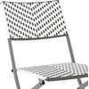 image:imageFlash Furniture Rouen Commercial Grade Folding Bistro Set IndoorOutdoor PE Rattan Table Top Back and Seat Charcoal Steel Frames 3 Piece Set GrayWhiteGray  White