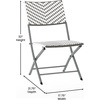 image:imageFlash Furniture Rouen Commercial Grade Folding Bistro Set IndoorOutdoor PE Rattan Table Top Back and Seat Charcoal Steel Frames 3 Piece Set GrayWhiteGray  White